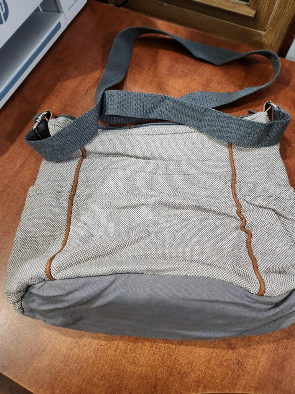 Thirty-One Casual Carry All Bag Gray Crossbody Tote Organizer Purse